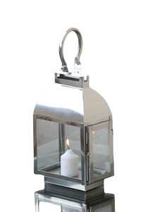 Lanterne acier inoxydable et verre métal décoration design moderne nickel polonais décoration design lanternes maison design d'intérieur - Product Image 4