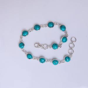 Turquoise Gemstone <b>Bracelet</b> Jewelry For <b>Women</b> <b>Silver</b> Boho Style Jewelry 925 <b>Sterling</b> <b>Silver</b> Trending Handmade <b>Bracelet</b> Gift For - Product Image 5
