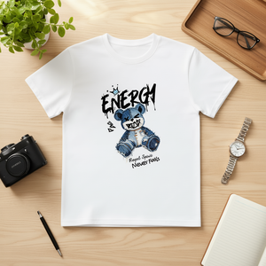 T-shirt Unisex 100% Cotone 210GSM Vestibilità Casual Oversize con Stampa DTG e Logo Frontale - Abbigliamento Compresso - Product Image 3