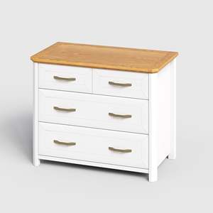Commode de chambre moderne à 4 tiroirs, commode de rangement en bois minimaliste, unité de rangement compacte pour chevet - Product Image 4