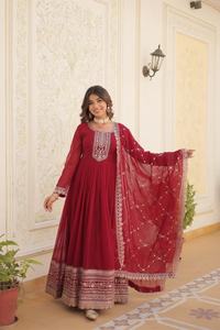 Salwar de Georgette para Fiesta con Dupatta, Vestido Étnico Largo Bordado de Diseñador para Mujer - Product Image 6