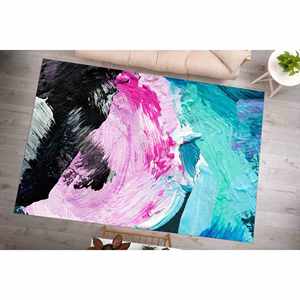 Tapis aux couleurs vives et aux motifs de pincettes, tapis moderne imprimé en 3D, facile à nettoyer, décoration de bureau, avec poils doux - Product Image 2