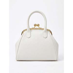 Bolsos de Noche de Cuero Genuino Dollaro, Bolso Estructurado Blanco, Capacidad 1L, Cierre de Solapa, Correa de Anillo, Hecho en Italia, AP IDEA MODA-26078D - Product Image 1