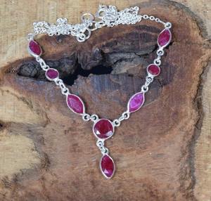 สร้อยคอโซ่อัญมณีเงินสเตอร์ลิงตัดเป็น925ทับทิมเดือนเดียวนำโชคสร้อยคอรูปทรงมาร์คีชสำหรับเครื่องประดับของเธอ - Product Image 3