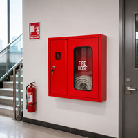 Armoire à Tuyau d'Incendie Flexible et Portable de Haute Qualité avec Extincteur à Poudre Sèche - Boîte à Tuyau d'Incendie en Acier Rouge pour la Sécurité Incendie