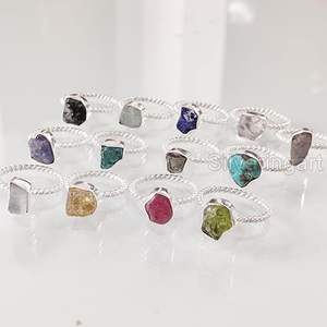 Rough <b>Stone</b> Jewelry Women's <b>Ring</b> Natural Moonstone Garnet Citrine Peridot Gemstone Statement Jewelry 925 Sterling <b>Silver</b> <b>Ring</b> - Product Image 5