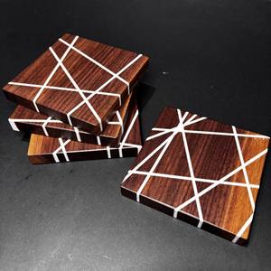 Sous-verre à thé en bois massif de taille personnalisée de qualité luxueuse coussin isolant en résine sous-verres personnalisés maison et cuisine - Product Image 6