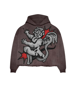 Custom Logo Men Plus Size High Quality Streetwear Thermal Heavyweight Cotton Vintage Distressed Sun Faded Hoodies - Product Image 6