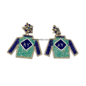 Handmade Beaded Derby Day Earrings wth Custom Design Race Day Looks offering Lightweight <b>Statement</b> <b>Jewelry</b> for Derby Fashion - Product Image 6