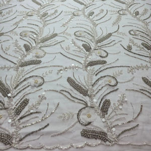 Perles de broderie de luxe paillettes pour robe de mariée dernière dentelle de Tulle tissu de mariée perles de tissu d'organza décorées brodées - Product Image 1