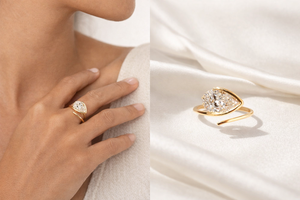 Anillo de Mujer en Oro Amarillo de 14 Quilates con Baño de Rodio, con Diamante Solitario Corte Pera, Certificado IGI, Anillo de Cóctel de Lujo - Product Image 4