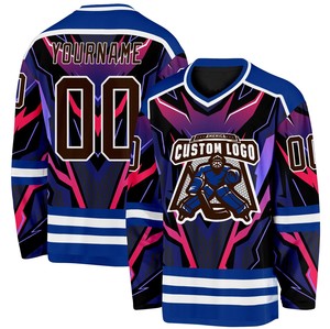 Camisetas de Hockey sobre Hielo Duraderas 100% Poliéster, Antibacterianas, de Secado Rápido, con Nombres/Números de Equipo Personalizados, Servicio OEM para Compras al por Mayor - Product Image 4