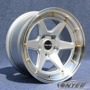 Rines Fonyee OEM/ODM de 5 Radios, 15x8, 5x113.1 PCD, Estilo JDM, Diseño S1, Rines Profundos con Remaches Dorados <span class=keywords><strong>para</strong></span> Automóviles de Pasajeros - Product Image 2