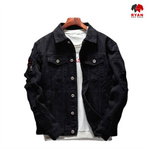 Veste en jean tricotée pour homme Ryan Pro Gear, personnalisée, écologique, confortable, fermeture à boutons, logo personnalisé, style uni, service OEM - Product Image 4