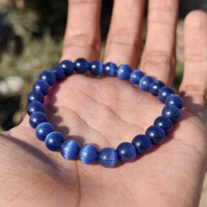 Bracelets extensibles de luxe en argent plaqué avec perles de kyanite, pierres précieuses naturelles, vente en gros, pour femmes et enfants - Cadeau - Product Image 2