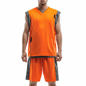 Ensemble de maillots de basket-ball imprimés à manches courtes, séchage rapide, respirant, été, unisexe, adulte, 100% polyester - Product Image 2