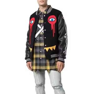 Custom Logo Embroidery Casual Baseball <b>Jackets</b> for Men Wholesale Plus Size <b>Vintage</b> Letterman <b>Varsity</b> Style Streetwear Front Logo - Product Image 4