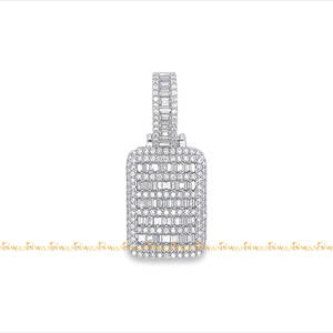 La mayoría del diseñador único redondo y corte Baguette VVs claridad Moissanite diamantes Iced Out 10Kt colgante de oro blanco para usar en la fiesta - Product Image 4