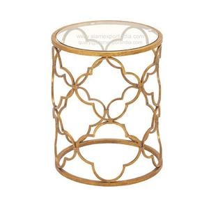 <span class=keywords><strong>Table</strong></span> d'appoint ronde en métal de Style nordique pour salon fabriqué à la main pour chambre canapé d'angle latéral côté rond argent fini