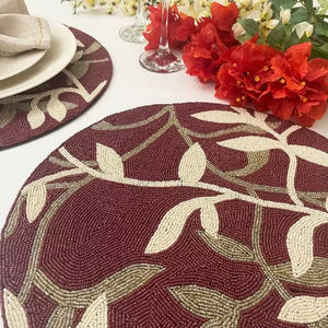 แผ่นรองจานทรงกลมทำมือ ดีไซน์ล่าสุด หรูหรา แข็งแรง ทนทาน เป็นมิตรกับสิ่งแวดล้อม ทำจากแก้ว ขนาด 15 นิ้ว สำหรับใช้ในบ้านและร้านอาหาร - Product Image 1