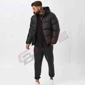 Chaqueta Acolchada con Capucha para Hombre, Nueva Colección, Logotipo Bordado Personalizado, Cuello Alto, Venta al Por Mayor, Estilo Urbano, Impermeable, Transpirable, para Invierno - Product Image 5