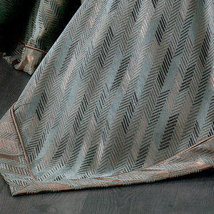 Ensemble de couvre-lit de luxe personnalisé Guzide Julia Turquoise 4 pièces, 100% chenille, tissé organique, rayé, lavable, anti-acariens - Product Image 5