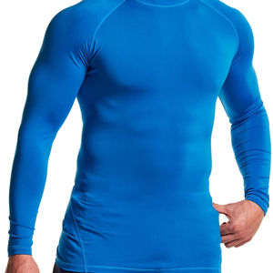 เสื้อรัดกล้ามเนื้อแบบยูนิเซ็กซ์ แขนสั้น ผลิตจากโพลีเอสเตอร์/ไนลอน แห้งเร็ว สีฟ้า สำหรับฝึกซ้อมบราซิลเลียนยิวยิตสู ยิม และศิลปะการต่อสู้แบบผสมผสาน - Product Image 6