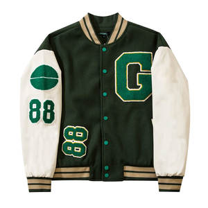 แจ็กเก็ตเลตเตอร์แมนสำหรับผู้ชายเสื้อแจ็กเก็ตฤดูหนาวสีตัดกันดีไซน์เฉพาะ - Product Image 1