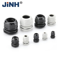 Presse-étoupes en nylon JINH blanc/noir, connecteurs de câbles électriques en plastique