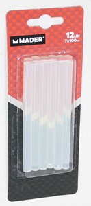 12 unità di stick adesivi trasparenti termofusibili 7x100mm. (Mader 34029) - Product Image 1