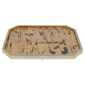 Standard New Look Moderne Non Toxique Argent Métal Rectangle Alimentaire Plateau Plateau Maison Hôtel Resorts Décoratif à Vendre - Product Image 6