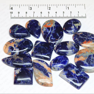 Cabochon de sodalite naturelle polie en vrac et lisse pierre de taille personnalisée pierre de sodalite bleue pour la fabrication de bijoux - Product Image 1
