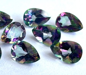 Topaze Mystique Naturelle 5x7mm Poire À Facettes Excellente Qualité-Topaze Mystique Poire À Facettes - Product Image 3