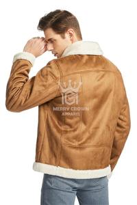 Nouvel arrivage de veste de moto en cuir de fourrure de mouton pour hommes équitation course motard en cuir véritable veste d'hiver de moto - Product Image 6