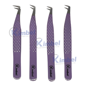 แหนบต่อขนตาแบบโค้งแข็งแรงด้ามจับเพชรเครื่องมือความงามทำจากสเตนเลสปลายแหลมออกแบบโลโก้ได้ตามต้องการ - Product Image 3