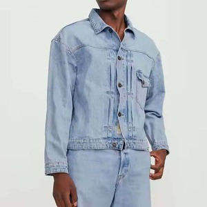 Chaqueta de mezclilla recortada para mujer Abrigo de mezclilla ligero de manga larga informal con botones y bolsillos en el pecho Chaqueta de mezclilla al por mayor - Product Image 2