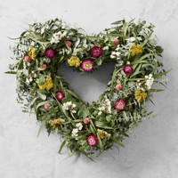 Couronne de fleurs séchées en gros MCflora : Herbe de la Pampa, Eucalyptus, Gypsophile, Blé – Décoration murale rustique pour mariage et maison