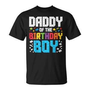Camiseta de Daddy of the Birthday Boy Master Builder Building Blocks para Eventos Promocionales - Product Image 1