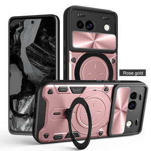 Custodia con Anello Magnetico Girevole e Protezione Fotocamera per Google Pixel 9A 2025, Rosa - Product Image 1
