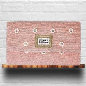 Qualité supérieure rose perle perlée bandoulière chaîne pochette mariage fête sac à main soirée pochette pour les femmes - Product Image 2