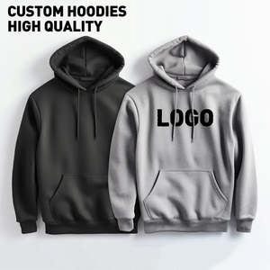 เสื้อฮู้ดผู้ชายแบบกำหนดเองคุณภาพสูงเสื้อฮู้ดแบบเต็มรูปแบบพร้อมหน้ากากปักขนาดใหญ่เสื้อฮู้ดแบบสวมหัวสำหรับผู้ชายผลิตในปากีสถาน - Product Image 1