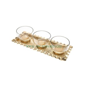 Feuille Designer Plaqué Or Décoration De Table Base En Laiton Marbre Forme Ronde Alimentaire Bol Maison Vaisselle Alimentaire Bols À Mélanger Bas Prix - Product Image 3