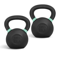 Paire de kettlebells classiques en fonte de 35 lb, 44 lb et 79 lb avec poignée à revêtement poudré antidérapant