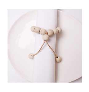 Wooden Beads Napkin Holder Set Handmade Rope Tassel Beads Napkin Ring for Party and Home Table Decoration items - Product Image 4