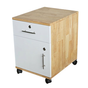 White 40x50x50cm Rubber Wood Personal <b>Locker</b> with 2 Drawers <b>Storage</b> <b>Lockers</b> Series TCN68013 - Product Image 1