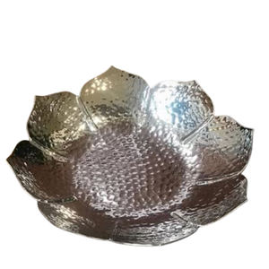 Bol japonais exclusif en aluminium en forme de fleur classique, plaqué argent, accessoires de table de cuisine, qualité alimentaire - Product Image 1