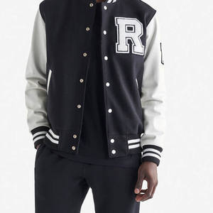 Chaqueta universitaria de lana de calidad superior para hombre, tipo cierre, bolsillos con botones, chaqueta Bomber de béisbol universitaria cálida Letterman para hombre - Product Image 1