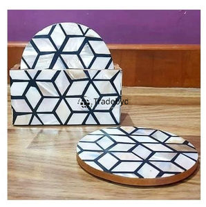 Tradebyd Premium MOP Inlay Coaster Hecho a mano Accesorio de mesa de lujo Ideal para regalos - Product Image 1