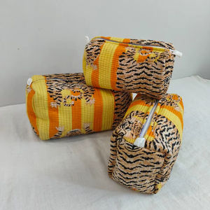 Juego de 3 Bolsas de Maquillaje Casuales Ligeras con Cierre de Cremallera y Estampado Animal (Tigre), Organizador de Cosméticos de Gran Capacidad - Product Image 1