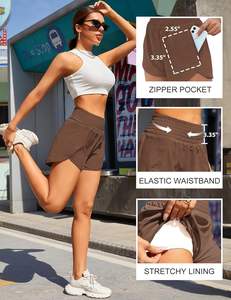Athletic Shorts Waterproof Gym and Workout Elastic Shorts with Pocket for Running and Sports <b>women</b> yoga shorts - Product Image 3